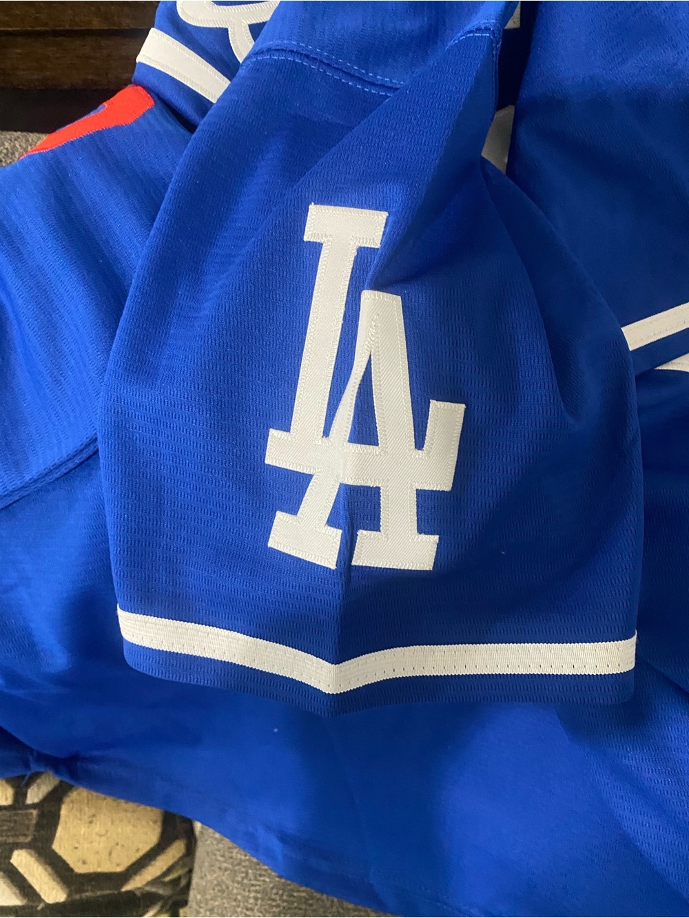 Nike Royal Blue Dodgers Jersey with White Script and Red Number Jackie Robinson - Picture 3 of 6